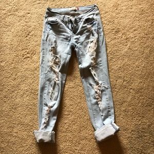 Ripped boyfriend jeans